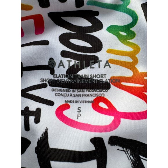 ATHLETA SMALL Train Shorts‎ PRIDE Elation SOLD OUT  Biker Yoga Sports Equality - Picture 6 of 6